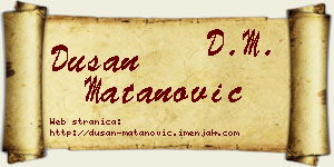 Dušan Matanović vizit kartica